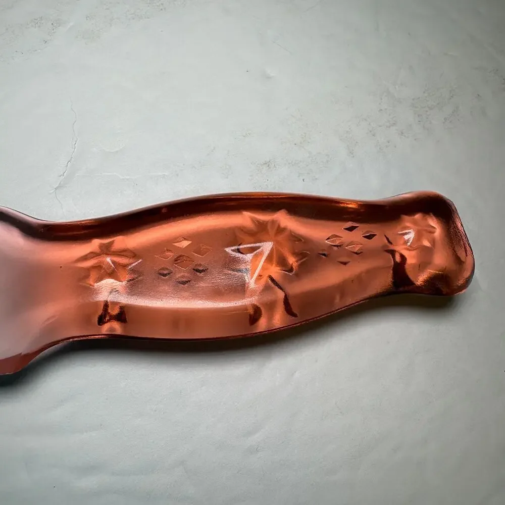Vintage Pink Depression Vitex Glass Knife Star Pattern 1930s 1940s 9.25